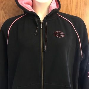 Pink ribbon Harley Davidson hoodie
